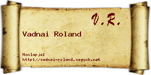 Vadnai Roland névjegykártya